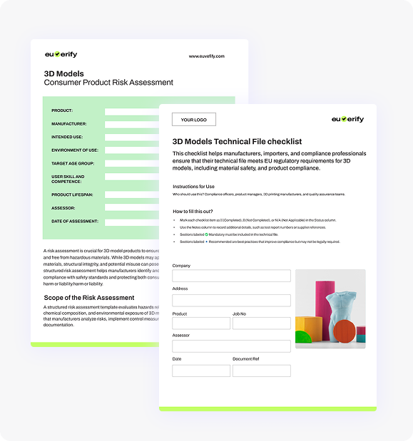 3D Model - Compliance Risk Assessment Template and Technical File Checklist (EU &UK)
