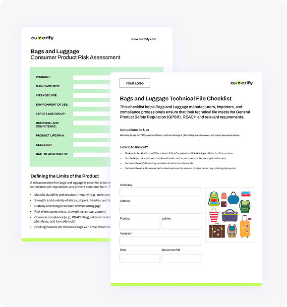 Bags & Luggage - Compliance Risk Assessment Template and Technical File Checklist (EU &UK)