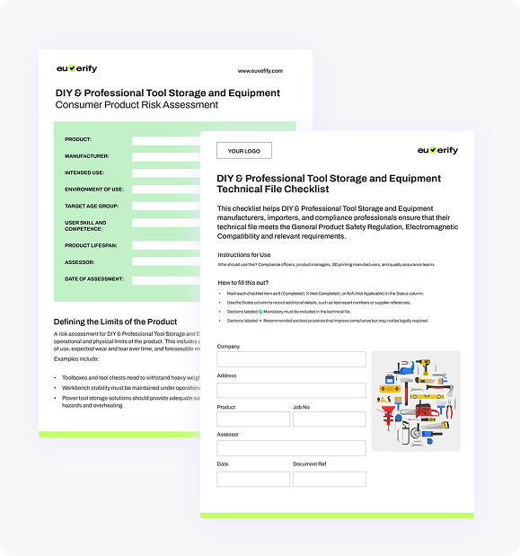 DIY & Professional Tool Storage and Equipment - Compliance Risk Assessment Template and Technical File Checklist (EU &UK)