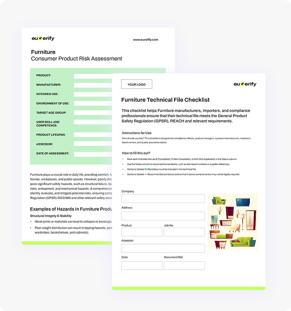 Furniture - Compliance Risk Assessment Template and Technical File Checklist (EU &UK)
