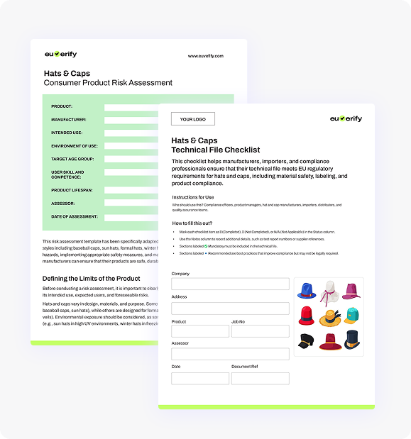 Hats & Caps - Compliance Risk Assessment Template and Technical File Checklist (EU &UK)