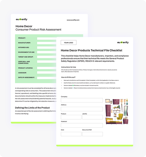 Home Decor - Compliance Risk Assessment Template and Technical File Checklist (EU &UK)