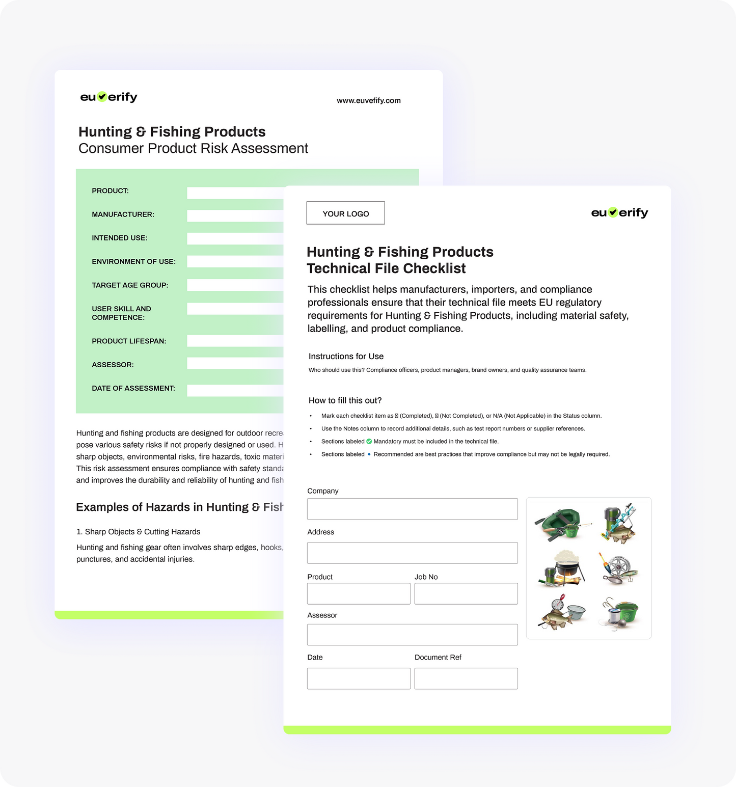 Hunting Fishing Products Template