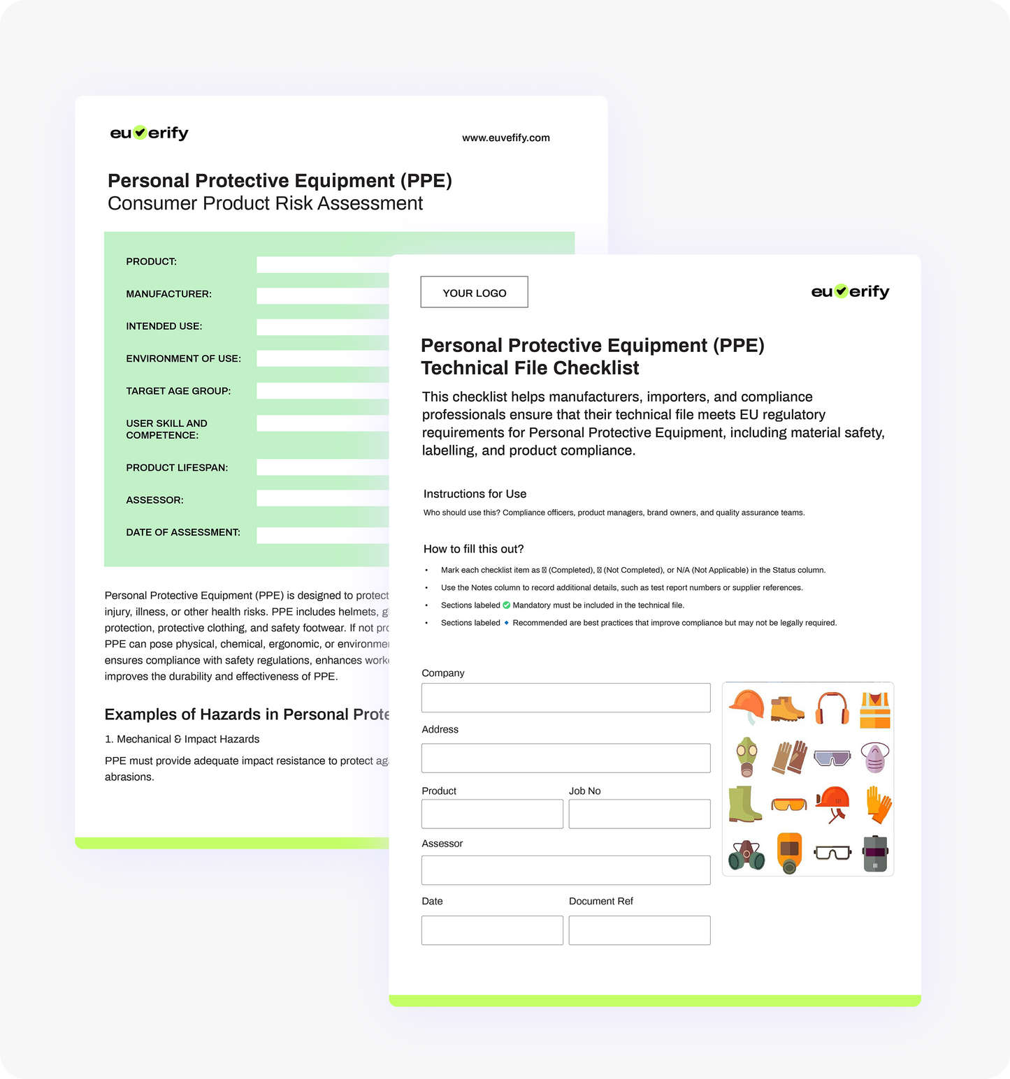 Personal Protective Equipment Templates