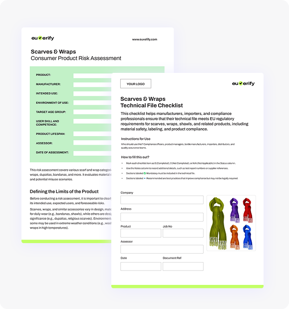 Scarves & Wraps - Compliance Risk Assessment Template and Technical File Checklist (EU &UK)