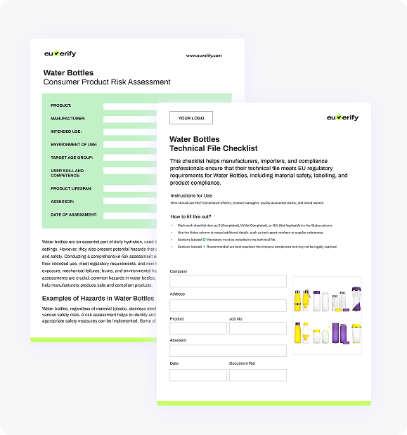 Water Bottles Template