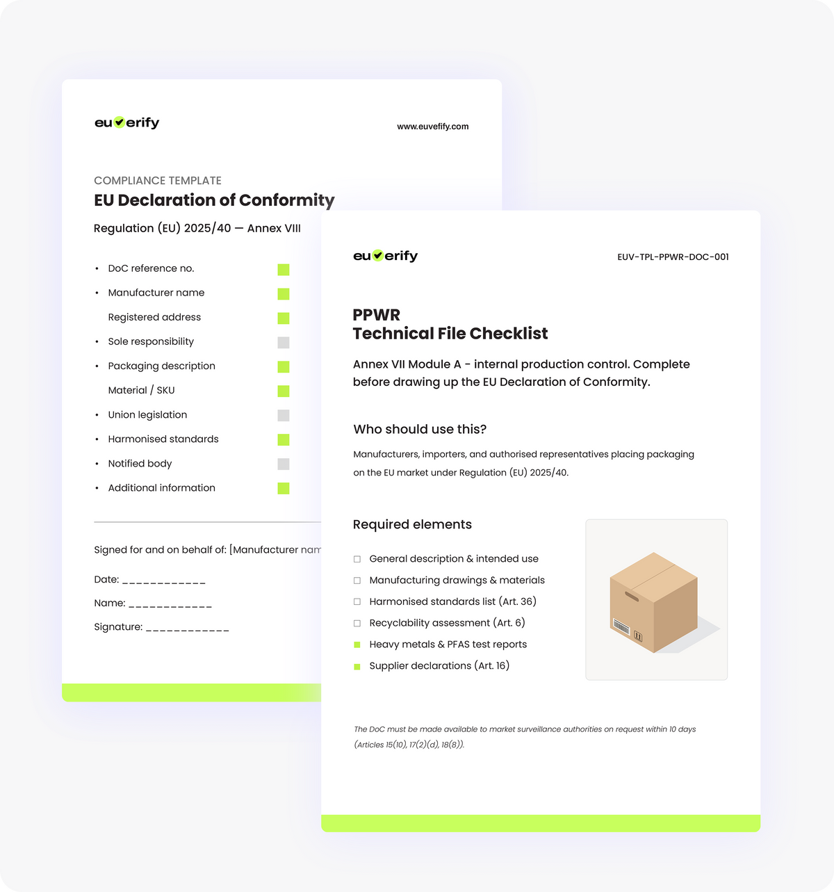 Doc Packaging Example EU Declaration of Conformity Template for Packaging — PPWR (Regulation ...