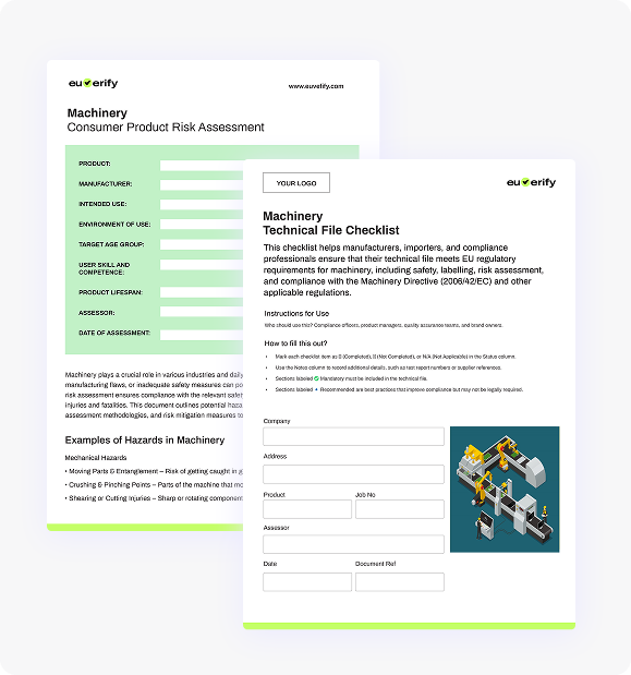 Machinery Compliance Pack-EU & UK Risk Assessment & Safety Checklist ...