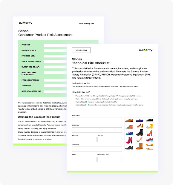 Safe Shoes Checklist.pdf Shoes Compliance Pack – Risk Assessment & Technical File (EU & UK ...